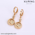 93559 Hot sale beautiful women jewelry star shaped gemstone paved drop earrings 18k gold color